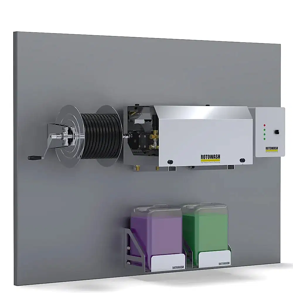 19921-Duvar Montajlı Durulama + Dezenfektan 50 Mt Hortumlu 250 Bar